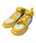 NIKE×OFFWHITEナイキ×オフホワイト）の古着「AIR FORCE 1 MID SP LTHR /ミッドカットスニーカー」｜ホワイト×イエロー