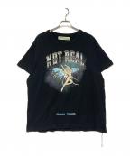 OFFWHITEオフホワイト）の古着「NOT REALプリントTシャツ」｜ブラック
