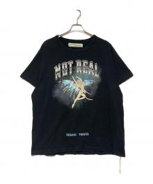OFFWHITE（オフホワイト）の古着「NOT REALプリントTシャツ」｜ブラック