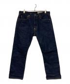 BONCOURAボンクラ）の古着「Cinch Back / リジットデニムパンツ」｜インディゴ