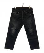 241×Ron Hermanトゥーフォーワン×ロンハーマン）の古着「ダメージ加工セルビッチデニムパンツ」｜ブラック