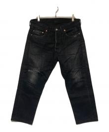 241×Ron Herman（トゥーフォーワン×ロンハーマン）の古着「ダメージ加工セルビッチデニムパンツ」｜ブラック