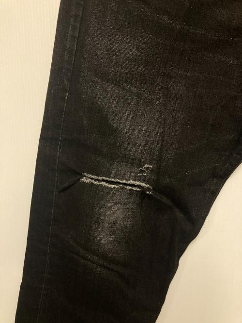 241（トゥーフォーワン）241 (トゥーフォーワン) ダメージ加工セルビッチデニムパンツ ブラック サイズ:XLの古着・服飾アイテム