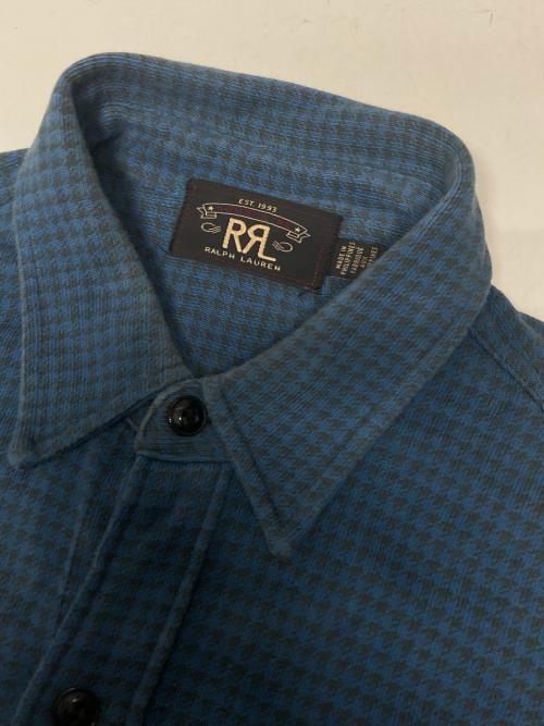 RRL（ダブルアールエル）RRL (ダブルアールエル) 千鳥格子柄長袖シャツ ブルー×ブラック サイズ:Mの古着・服飾アイテム