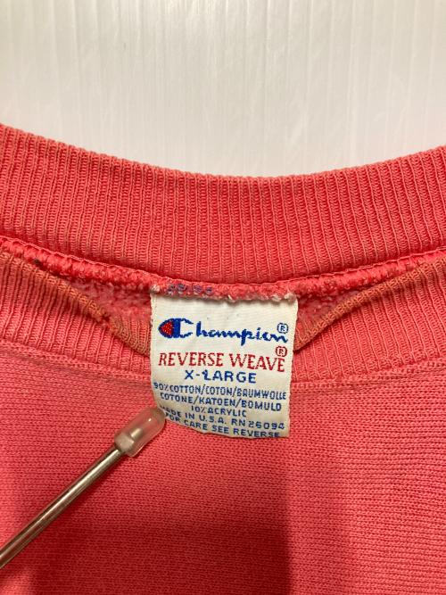 Champion REVERSE WEAVE（チャンピオン リバース ウィーブ）Champion REVERSE WEAVE (チャンピオン リバース ウィーブ) 90s リバースウィーブクルーネックスウェット / 90年代後期 ピンク サイズ:XLの古着・服飾アイテム