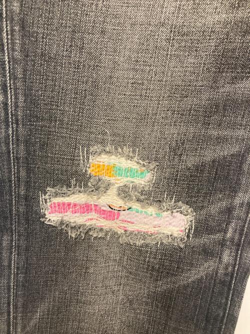 LEVI'S（リーバイス）LEVI'S (リーバイス) stussy (ステューシー) ダメージリペア加工デニムパンツ ブラック サイズ:W32 L30の古着・服飾アイテム