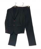 COMME des GARCONS HOMME PLUSコムデギャルソンオムプリュス）の古着「13SS タイヤボタンポリ縮テーラードセットアップ / Poor king期」｜ブラック