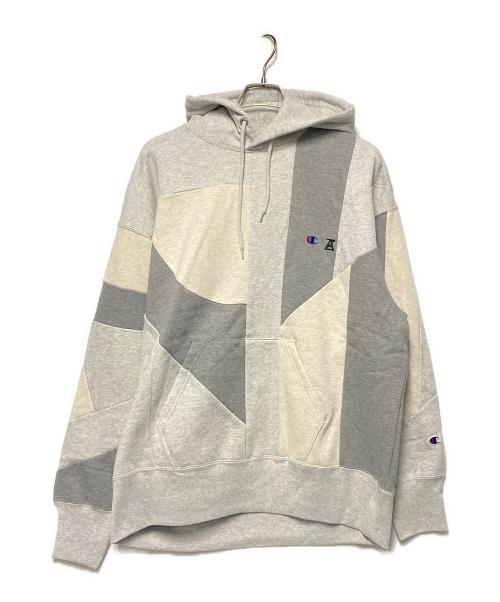 Champion（チャンピオン）Champion (チャンピオン) ANREALAGE (アンリアレイジ) 裏起毛プルオーバーパーカー グレー サイズ:L 未使用品の古着・服飾アイテム