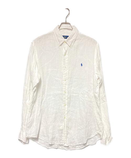POLO RALPH LAUREN（ポロ・ラルフローレン）POLO RALPH LAUREN (ポロ・ラルフローレン) ボタンダウンリネンシャツ ホワイト サイズ:Lの古着・服飾アイテム