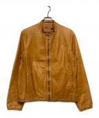 COACHコーチ）の古着「シングルライダースジャケット」｜ブラウン