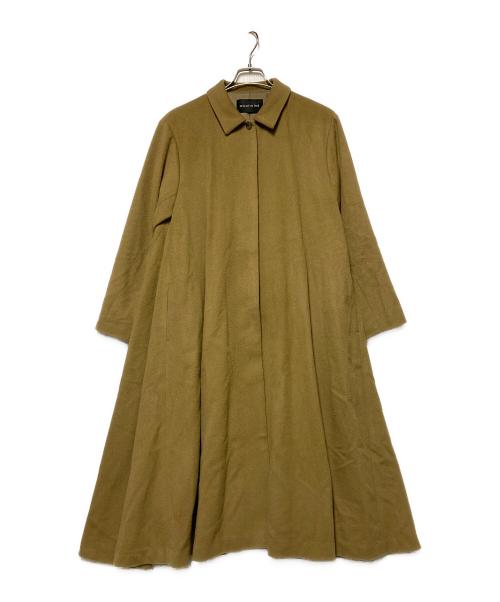mizuiro-ind（ミズイロインド）mizuiro-ind (ミズイロインド) 比翼ステンカラーフレアウールコート ベージュ サイズ:Fの古着・服飾アイテム