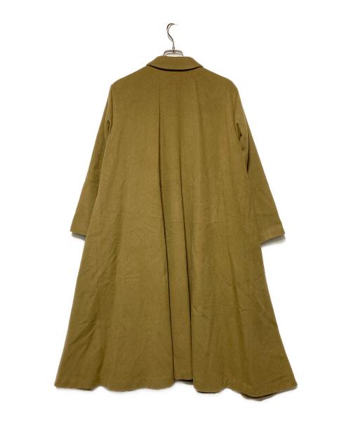 mizuiro-ind（ミズイロインド）mizuiro-ind (ミズイロインド) 比翼ステンカラーフレアウールコート ベージュ サイズ:Fの古着・服飾アイテム