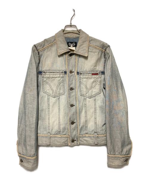 DOLCE & GABBANA（ドルチェ＆ガッバーナ）DOLCE & GABBANA (ドルチェ＆ガッバーナ) ユーズド加工デニムジャケット インディゴ サイズ:44の古着・服飾アイテム