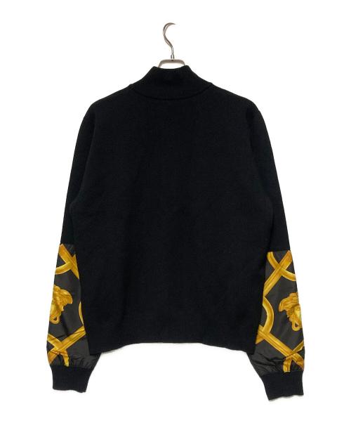 VERSACE（ヴェルサーチェ）VERSACE (ヴェルサーチェ) ジップアップニットジャケット ブラック サイズ:50 未使用品の古着・服飾アイテム