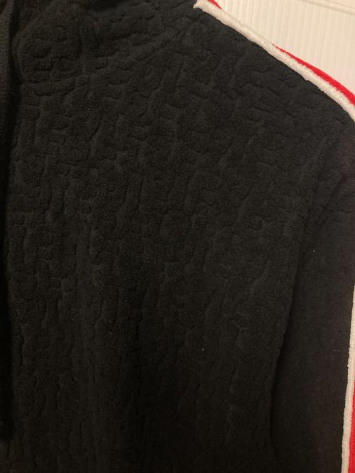 DIESEL（ディーゼル）DIESEL (ディーゼル) S-GINBERO-HOOD / ジャガードプルオーバーパーカー ブラック×レッド サイズ:L 未使用品の古着・服飾アイテム