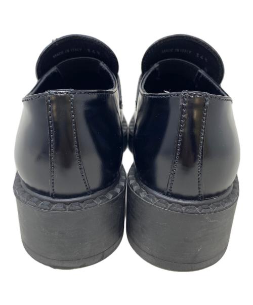 PRADA（プラダ）PRADA (プラダ) チョコレート ブラッシュドレザー ローファー　1D246M ブラック サイズ:34 1/2の古着・服飾アイテム