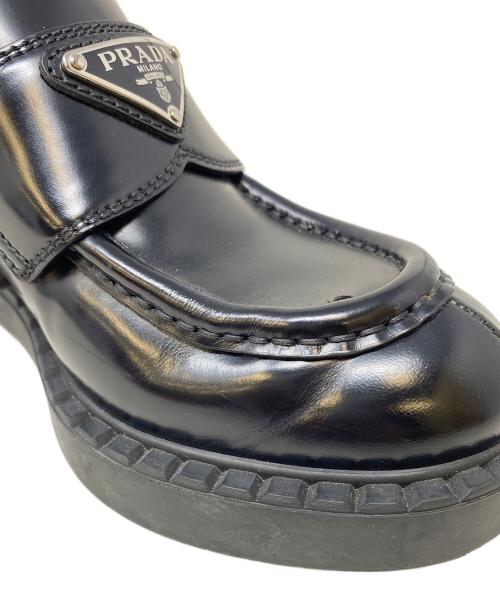 PRADA（プラダ）PRADA (プラダ) チョコレート ブラッシュドレザー ローファー　1D246M ブラック サイズ:34 1/2の古着・服飾アイテム