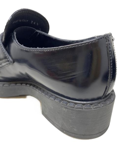 PRADA（プラダ）PRADA (プラダ) チョコレート ブラッシュドレザー ローファー　1D246M ブラック サイズ:34 1/2の古着・服飾アイテム