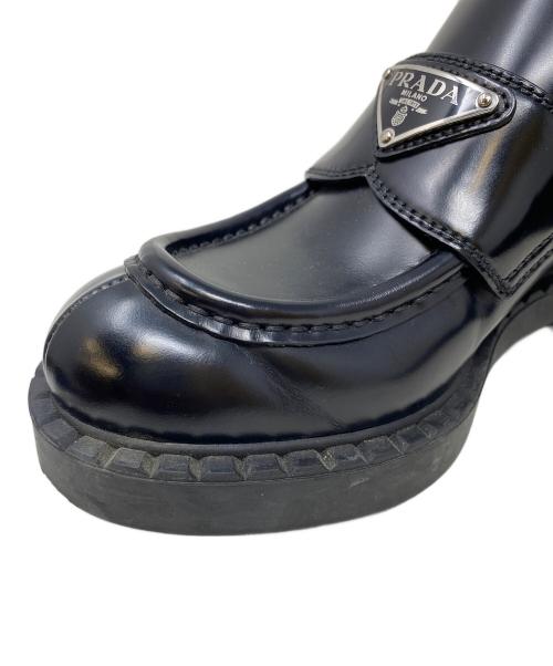 PRADA（プラダ）PRADA (プラダ) チョコレート ブラッシュドレザー ローファー　1D246M ブラック サイズ:34 1/2の古着・服飾アイテム