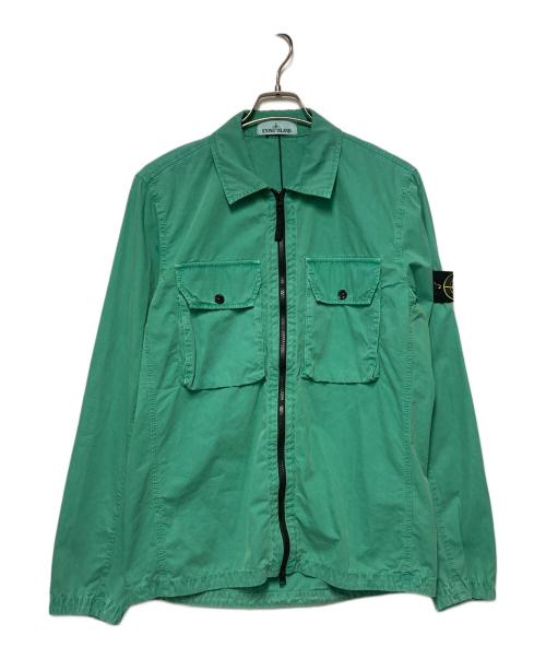 STONE ISLAND（ストーンアイランド）STONE ISLAND (ストーンアイランド) 21AW 2Pocket Brushed Cotton Jacket / シャツジャケット グリーン サイズ:Mの古着・服飾アイテム