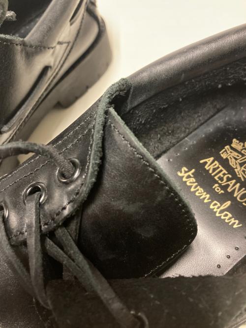 ARTESANOS（アルテサノス）ARTESANOS (アルテサノス) STEVEN ALAN (スティーブンアラン) 3EYE MOCCASIN / レザーモカシンシューズ ブラック サイズ:42の古着・服飾アイテム