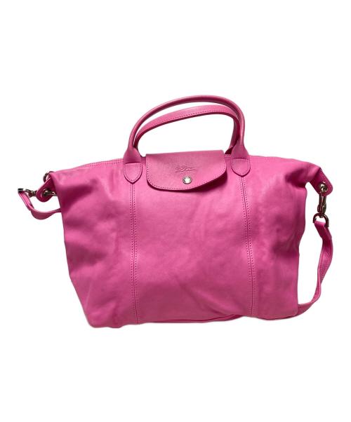 LONGCHAMP（ロンシャン）LONGCHAMP (ロンシャン) 2WAYレザートートバッグ ショッキングピンクの古着・服飾アイテム