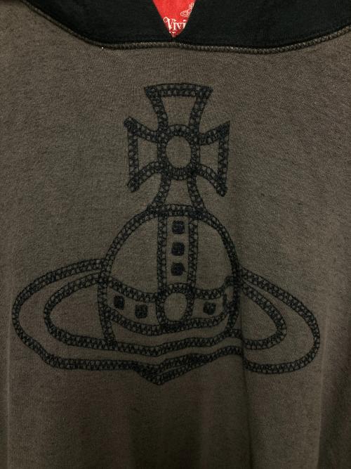 Vivienne Westwood RED LABEL（ヴィヴィアンウエストウッドレッドレーベル）Vivienne Westwood RED LABEL (ヴィヴィアンウエストウッドレッドレーベル) オーブロゴプルオーバーパーカー グレー×ブラック サイズ:00の古着・服飾アイテム