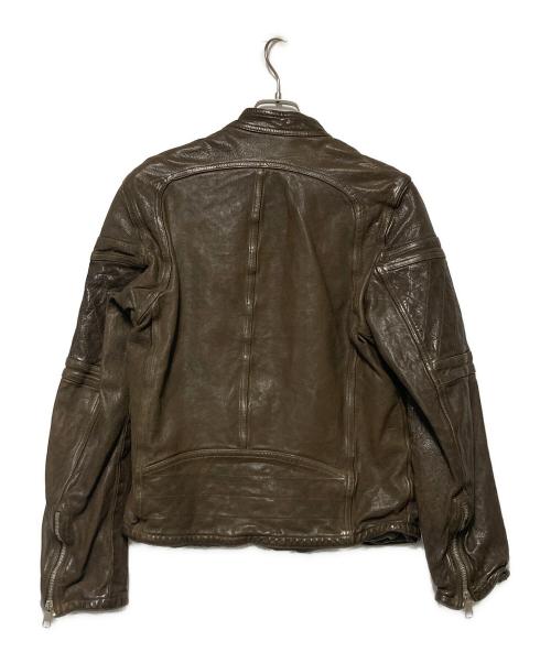 NEIL BARRETT（ニールバレット）NEIL BARRETT (ニールバレット) シングルライダースジャケット / レザーバイカージャケット ブラウン サイズ:XSの古着・服飾アイテム