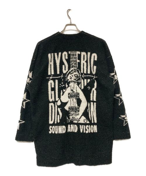 Hysteric Glamour（ヒステリックグラマー）Hysteric Glamour (ヒステリックグラマー) SOUND AND VISIONカーディガン / ジャカードジャケット ブラック サイズ:Fの古着・服飾アイテム