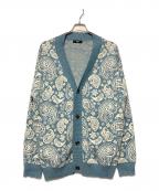 glambグラム）の古着「23SS Big Paisley Cardigan / ペイズリーVネックニットカーディガン」｜ブルー
