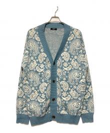 glamb（グラム）の古着「23SS Big Paisley Cardigan / ペイズリーVネックニットカーディガン」｜ブルー
