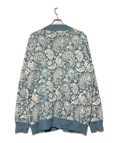 glamb（グラム）glamb (グラム) 23SS Big Paisley Cardigan / ペイズリーVネックニットカーディガン ブルー サイズ:Lの古着・服飾アイテム