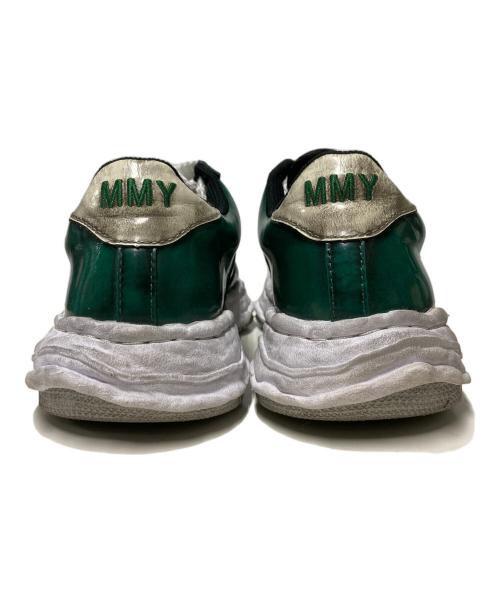 Maison MIHARA YASUHIRO（メゾン ミハラ ヤスヒロ）Maison MIHARA YASUHIRO (メゾン ミハラ ヤスヒロ) WAYNE LOW brushed pat / アドバン加工ローカットスニーカー ホワイト×グリーン サイズ:42の古着・服飾アイテム
