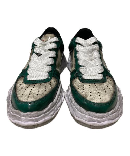 Maison MIHARA YASUHIRO（メゾン ミハラ ヤスヒロ）Maison MIHARA YASUHIRO (メゾン ミハラ ヤスヒロ) WAYNE LOW brushed pat / アドバン加工ローカットスニーカー ホワイト×グリーン サイズ:42の古着・服飾アイテム