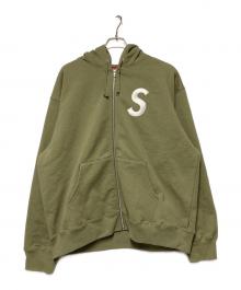 SUPREME（シュプリーム）の古着「24FW S Logo Zip Up Hooded Sweatshirt / Sロゴジップパーカー」｜グリーン