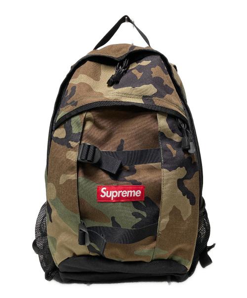 SUPREME（シュプリーム）SUPREME (シュプリーム) 14SS logo backpack / カモフラコーデュラナイロンバックパック グリーン×ブラウンの古着・服飾アイテム