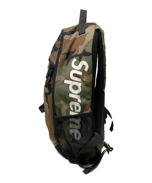 SUPREME（シュプリーム）SUPREME (シュプリーム) 14SS logo backpack / カモフラコーデュラナイロンバックパック グリーン×ブラウンの古着・服飾アイテム