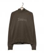 HERNOヘルノ）の古着「コットンラバープリントロゴプルオーバーパーカー」｜ダークブラウン