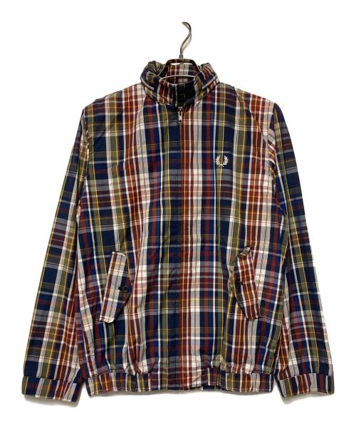 FRED PERRY（フレッドペリー）FRED PERRY (フレッドペリー) マドラスチェックハリントンジャケット レッド×ブルー サイズ:Mの古着・服飾アイテム