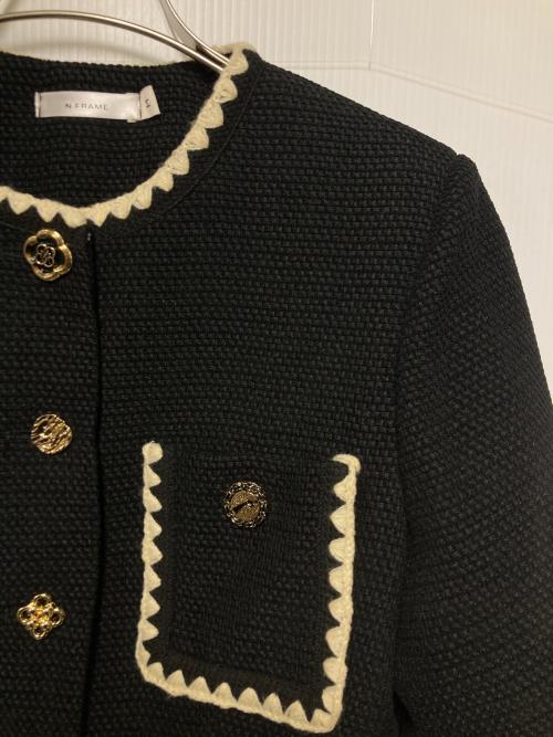 N.Frame（エヌ フレーム）N.Frame (エヌ フレーム) アクセントマークツイードミニワンピース ブラック サイズ:Mの古着・服飾アイテム