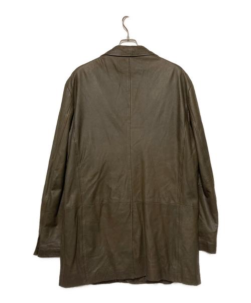 BOSS HUGO BOSS（ボス ヒューゴボス）BOSS HUGO BOSS (ボス ヒューゴボス) レザーチェスターコート ブラウン サイズ:54の古着・服飾アイテム
