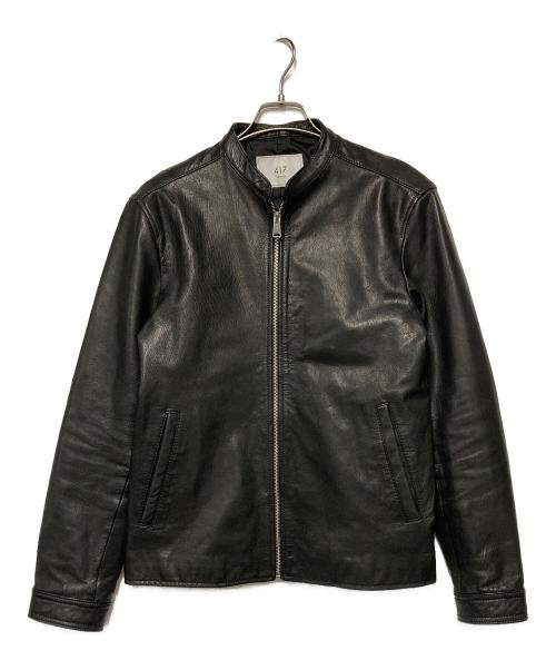 417 by EDIFICE（417 バイ エディフィス）417 by EDIFICE (417 バイ エディフィス) ゴートレザーシングルライダースジャケット ブラック サイズ:Lの古着・服飾アイテム
