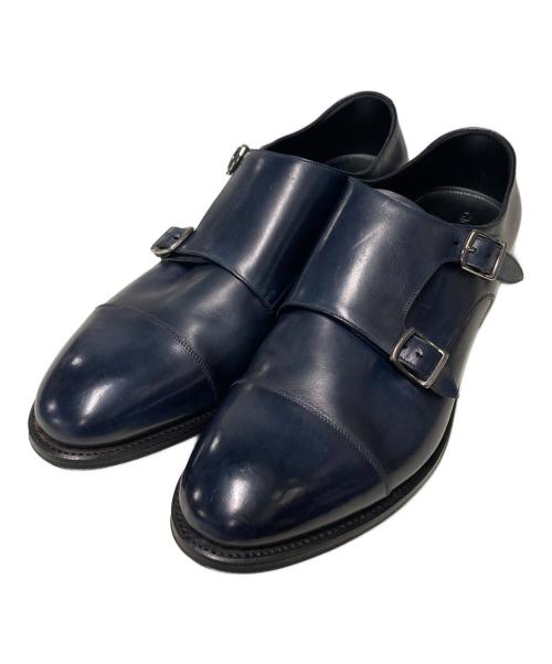 GIORGIO ARMANI（ジョルジョアルマーニ）GIORGIO ARMANI (ジョルジョアルマーニ) モンクストラップシューズ ネイビー サイズ:7 1/2の古着・服飾アイテム