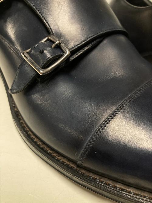 GIORGIO ARMANI（ジョルジョアルマーニ）GIORGIO ARMANI (ジョルジョアルマーニ) モンクストラップシューズ ネイビー サイズ:7 1/2の古着・服飾アイテム