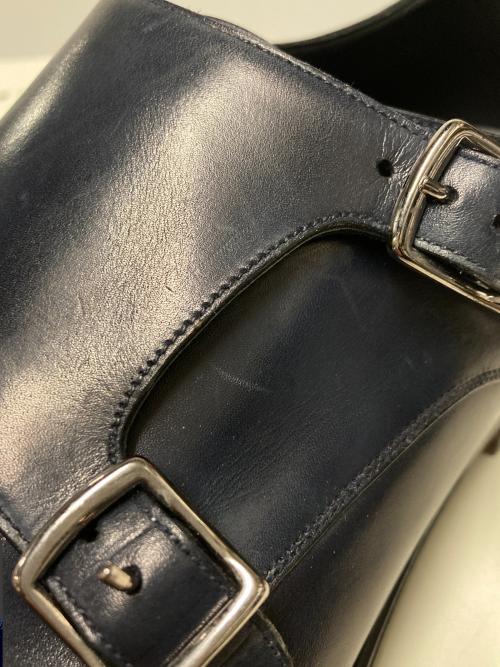 GIORGIO ARMANI（ジョルジョアルマーニ）GIORGIO ARMANI (ジョルジョアルマーニ) モンクストラップシューズ ネイビー サイズ:7 1/2の古着・服飾アイテム