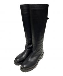 SARTORE（サルトル）の古着「シングルバックベルトレザーロングブーツ」｜ブラック