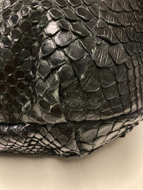 ISAMU KATAYAMA BACKLASH（イサムカタヤマ・バックラッシュ）ISAMU KATAYAMA BACKLASH (イサムカタヤマ・バックラッシュ) パイソンバナナバッグ / レザーショルダーバッグ ブラックの古着・服飾アイテム