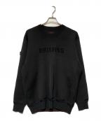BRIEFINGブリーフィング）の古着「WR CREWNECK KNIT / クルーネックニット」｜ブラック