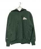 Champion REVERSE WEAVE×Pilgrim Surf+Supplyチャンピオン リバース ウィーブ×ピルグリム サーフサプライ）の古着「25FW Team Hoodie / プルオーバーパーカー」｜グリーン