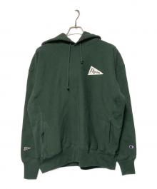 Champion REVERSE WEAVE×Pilgrim Surf+Supply（チャンピオン リバース ウィーブ×ピルグリム サーフサプライ）の古着「25FW Team Hoodie / プルオーバーパーカー」｜グリーン